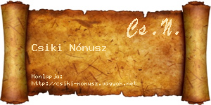 Csiki Nónusz névjegykártya