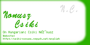 nonusz csiki business card